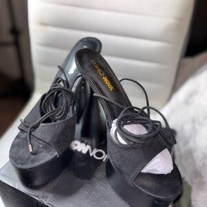Fashion Nova Black Platform Sandals
